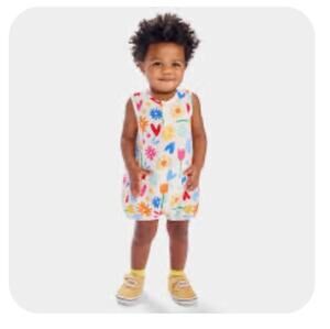 Primary Gauze Bubble Romper - Multicolor Print